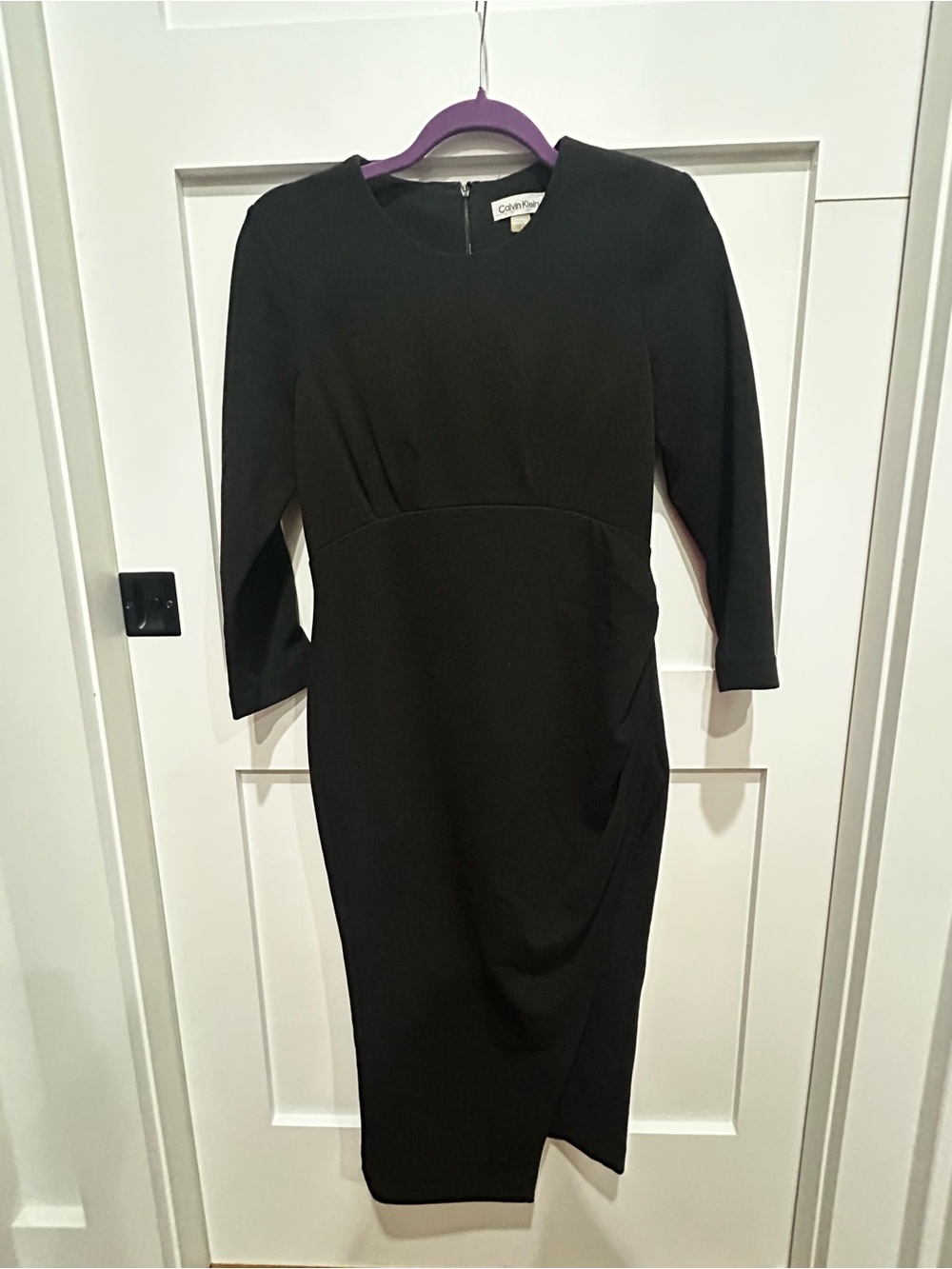 Calvin Klein Black 3/4 Sleeve Sheath Dress